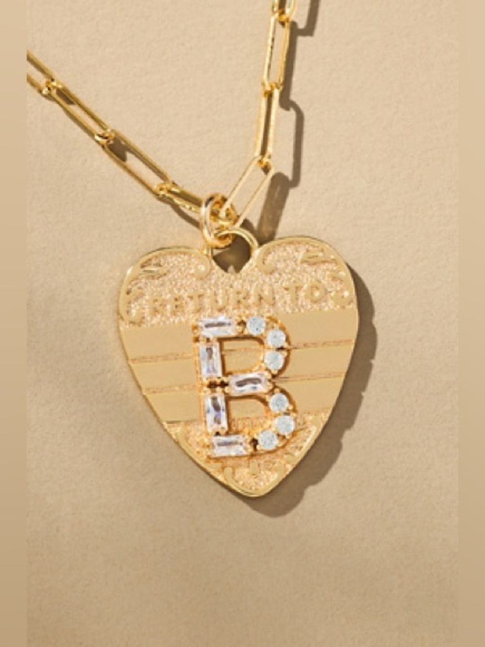 NWT Letter B - Anthropologie Monogram Heart Charm Necklace (NWT US$ 52)